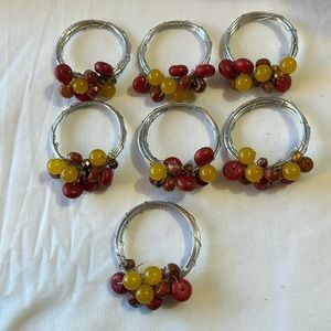 Handmade Beaded Napkin Rings Set of 7